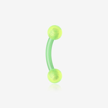 Acrylic Flexible Shaft Curved Barbell Eyebrow Ring-Green
